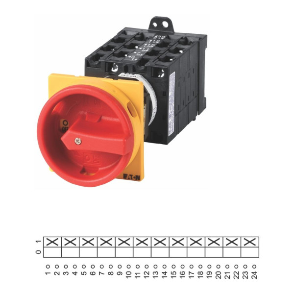 Inter. général, 12 pôle, 32 a, 90°, encastré avec fixation arrière (T3-6-8348/V/SVB)