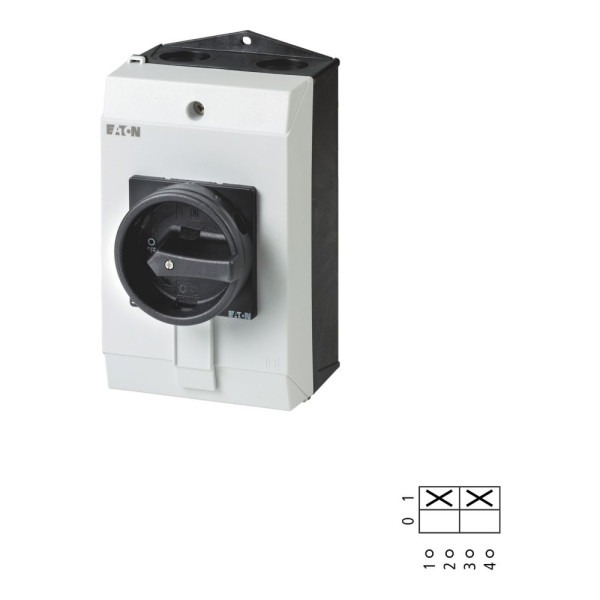 Inter. général, 2 p, 32 a, 90°, verrouillable en position 0, en saillie (T3-1-102/I2/SVB-SW) - Eaton - 207199