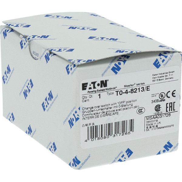 Inverseurs, contacts: 8, 20 a, plastron: 1-0-2, 60°, à accrochage, encastré (T0-4-8213/E)