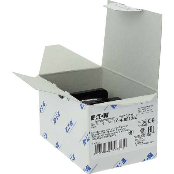 Inverseurs, contacts: 8, 20 a, plastron: 1-0-2, 60°, à accrochage, encastré (T0-4-8213/E)