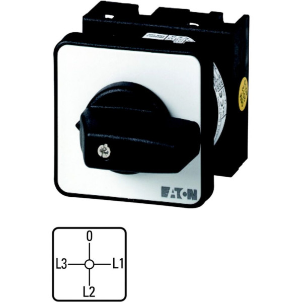 Commut. d’ampèremètre, cont.: 6, 20a, 3 transfo, à acc.,encastré, fix. centrale (T0-3-8048/EZ) - Eaton - 036489
