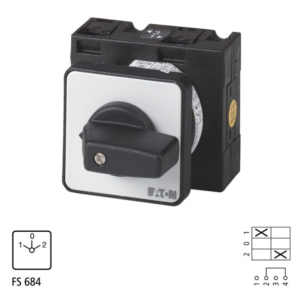 Inverseurs, contacts: 2, 32 a, plastron: 1-0-2, 60°, à accrochage, encastré (T3-1-8210/E)