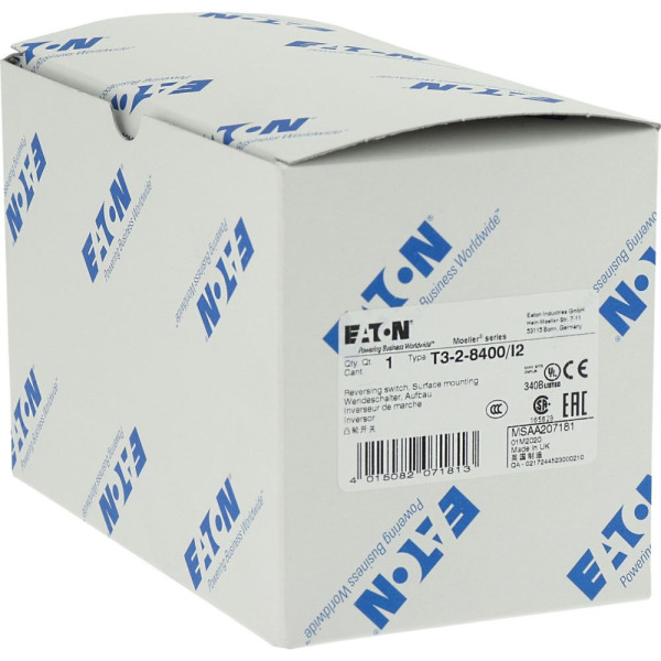 Inverseur, contacts: 4, 32a, plastron: 1-0-2, 45°, à accrochage, en saillie (T3-2-8400/I2) - Eaton - 207181