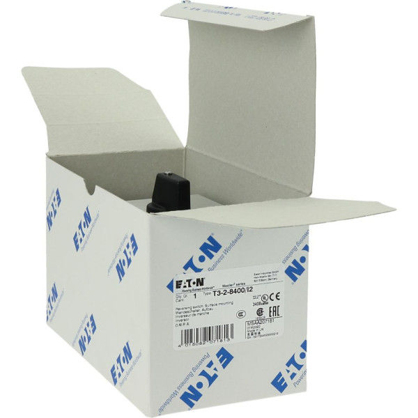 Inverseur, contacts: 4, 32a, plastron: 1-0-2, 45°, à accrochage, en saillie (T3-2-8400/I2) - Eaton - 207181