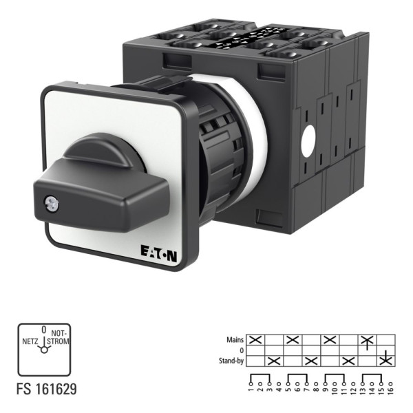 Inverseur, cont.: 8, 32a, 45°, à acc.,encastré, fixation centrale (T3-4-8902/EZ)