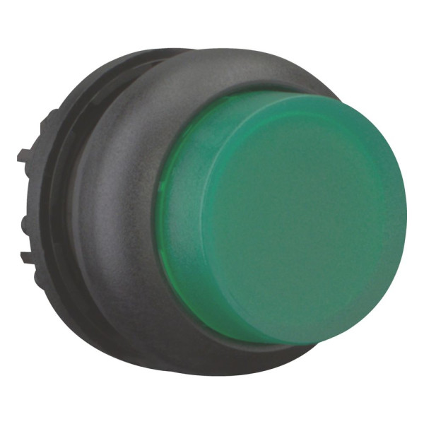 Bouton-poussoir lumineux, saillant, vert, à accrochage (M22S-DRLH-G) - Eaton - 216798