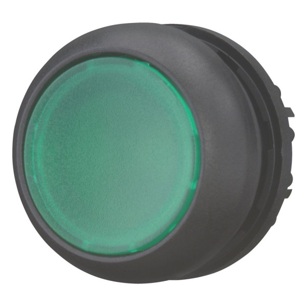 Bouton-poussoir lumineux, plat, vert, à accrochage (M22S-DRL-G) - Eaton - 216949