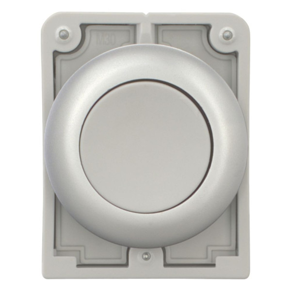 Bouton poussoir 30mm,flush, a rappel,gris, sans inscription (M30C-FD-GR) - Eaton - 182923