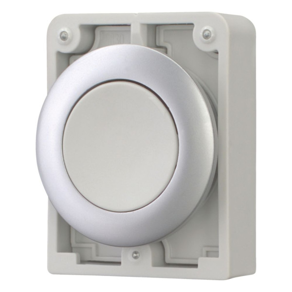 Bouton poussoir 30mm,flush, a rappel,gris, sans inscription (M30C-FD-GR) - Eaton - 182923