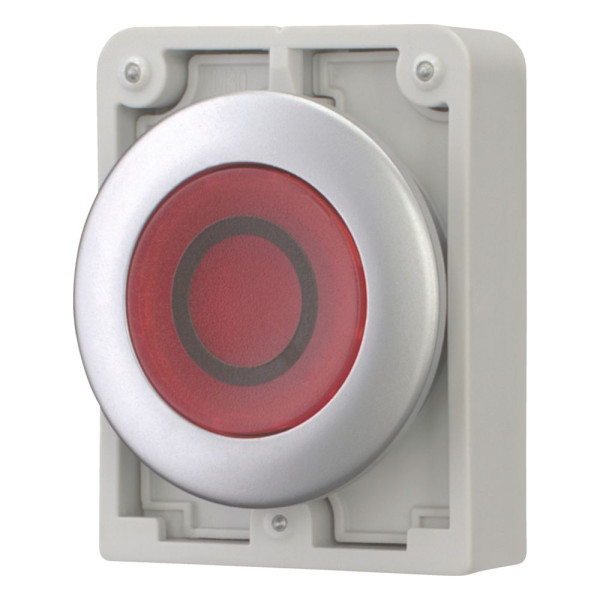 Bouton poussoir lumineux, 30mm, flush, à accroch rouge, avec inscription  (M30C-FDRL-R-X0) - Eaton - 182933