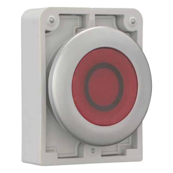 Bouton poussoir lumineux, 30mm, flush, à accroch rouge, avec inscription  (M30C-FDRL-R-X0) - Eaton - 182933