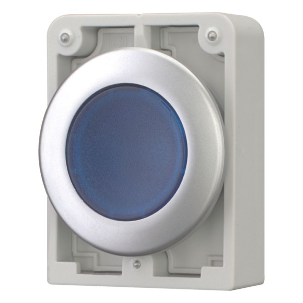 Bouton poussoir lumineux, 30mm, flush, a rappel,bleu, sans inscription (M30C-FDL-B) - Eaton - 182940