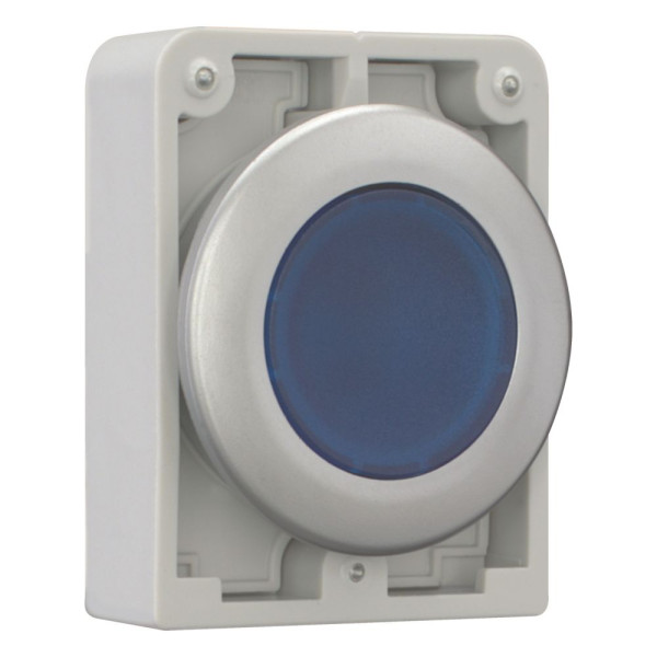 Bouton poussoir lumineux, 30mm, flush, a rappel,bleu, sans inscription (M30C-FDL-B) - Eaton - 182940