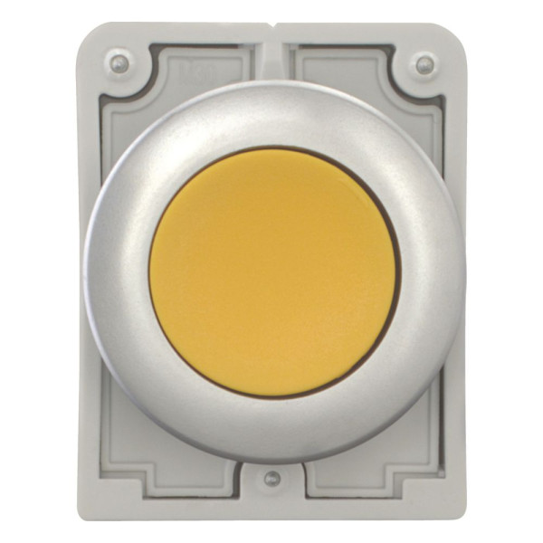 Bouton poussoir, 30mm, flush, à accroch blanc, sans inscription (M30C-FDR-Y) - Eaton - 182946