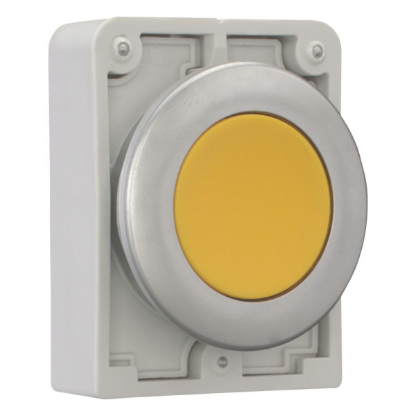 Bouton poussoir, 30mm, flush, à accroch blanc, sans inscription (M30C-FDR-Y) - Eaton - 182946