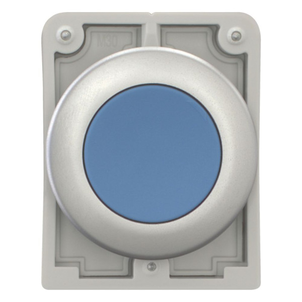 Bouton poussoir, 30mm, flush, à accroch bleu, sans inscription (M30C-FDR-B) - Eaton - 182947