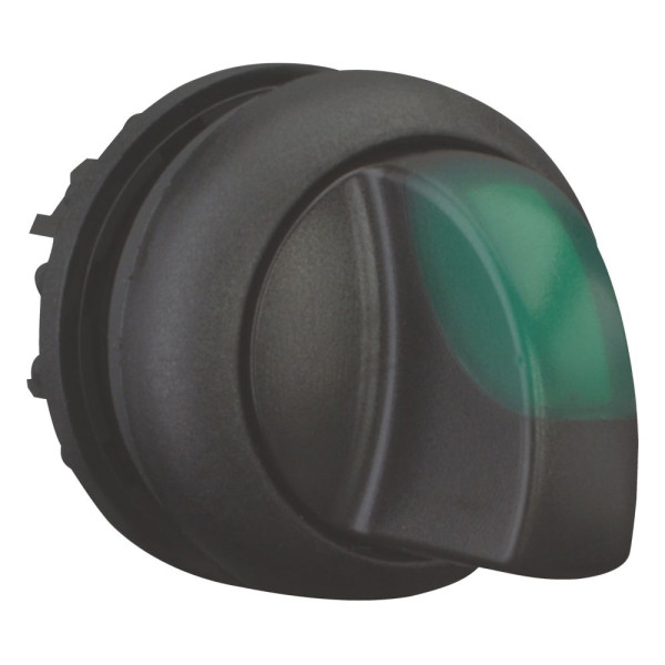 Commutateur rotatif lumineux, 2 positions, vert, à rappel (M22S-WLK-G) - Eaton - 216817