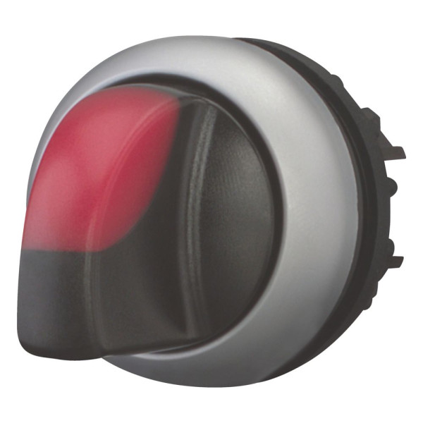 Commutateur rotatif lumineux, 3 positions, rouge, à accrochage (M22-WRLK3-R) - Eaton - 216845