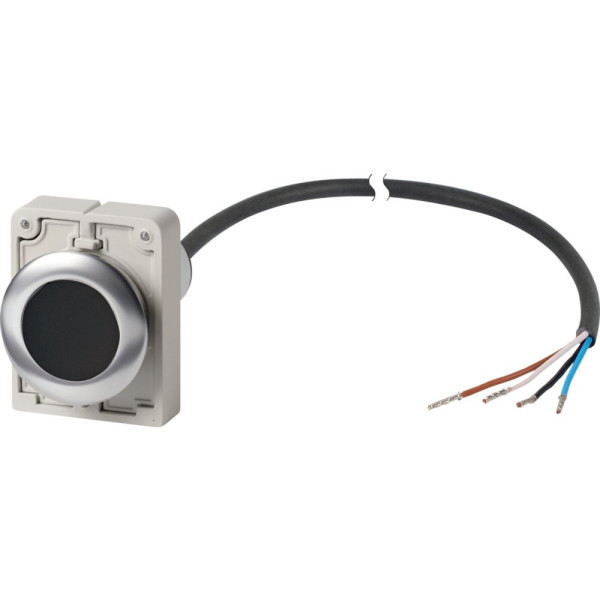 Bouton-poussoir, à accrochage, 1 n/c, noire, cable extrémité ouverte, 3.5 m (C30C-FDR-S-K01-P65) - Eaton - 185967