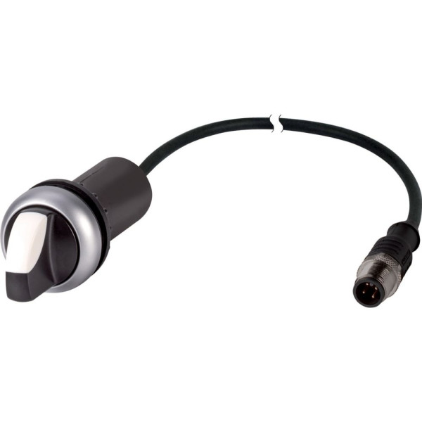 Commut rotatif, à manette, à rappel, 3 pos, 2no, câble + connecteur m12a, 0,2 m (C22-WK3-K20-P1)