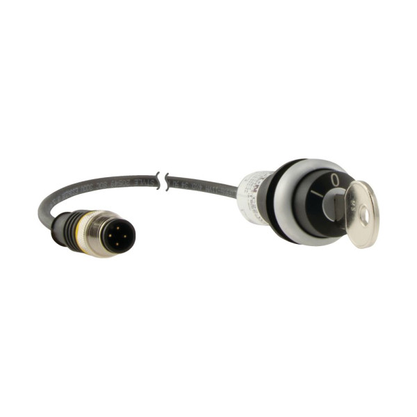Bouton-poussoir à clé, à rappel, 3 pos, ms1, 2no, câble+connecteur m12a, 0,2 m (C22-WS3-MS1-K20-P1) - Eaton - 186202