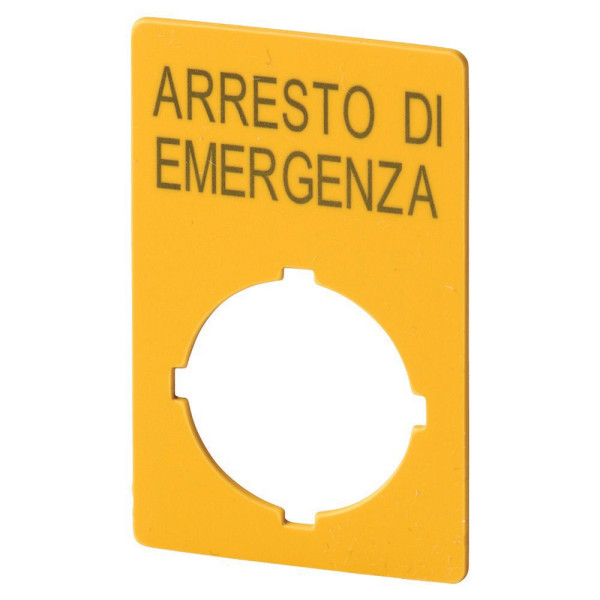 Étiquette, arrêt d'urgence, hxl=50x33mm, jaune, arresto di emergenza (M22-XZK1-I99) - Eaton - 121370