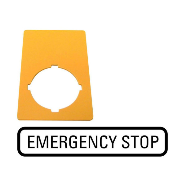 Étiquette, arrêt d'urgence, jaune, hxl=50x33mm, emergency stop (M22-XZK-GB99) - Eaton - 216472