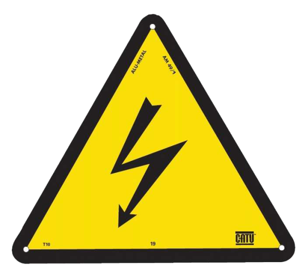 Affiche alumétal de signalisation "éclair" 100 mm. - Catu - AM491