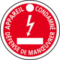 Macaron pvc de signalisation "appareil condamné" ø 80 mm. - Catu - AP467