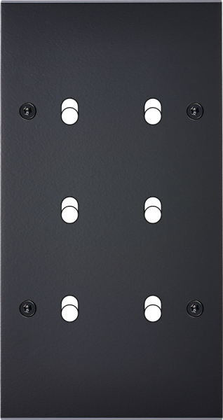 Façade Confidence Laiton  Noir double verticale 6 basculeurs à vis (156-408) - Modelec - 156408