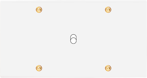 Façade Confidence Laiton  Blanc Email double horizontale 1 basculeur à vis (171-424) - Modelec - 171424