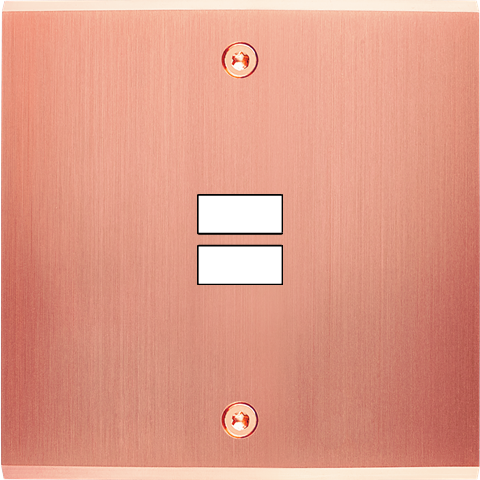 Façade confidence laiton cuivre satiné simple ouverture pour chargeur double usb à vis - Modelec - 189423