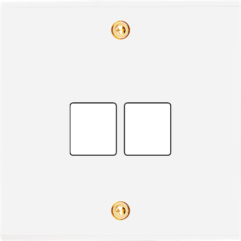 Façade Confidence Laiton  Blanc Email simple 2 MEDIA à vis (193-424) - Modelec - 193424
