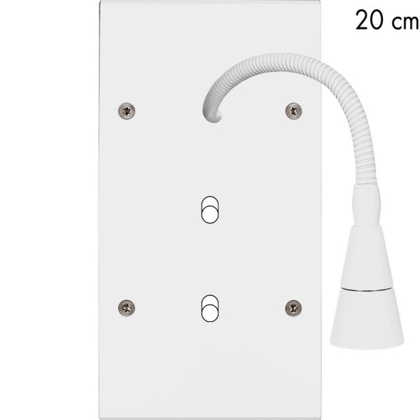 Façade Confidence Laiton  Blanc double verticale 2 basculeurs + Liseuse 20 (233-413) - Modelec - 233413