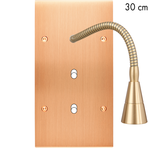 Façade confidence laiton cuivre satiné double verticale 2 basculeurs + liseuse 30 - Modelec - 243423