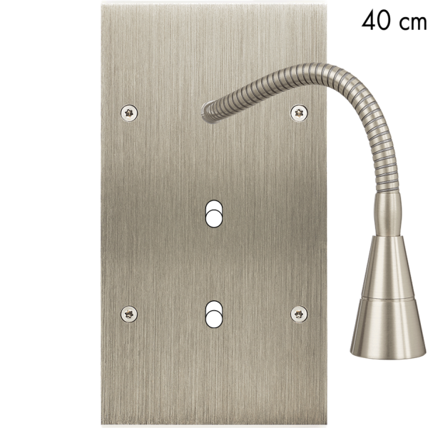 Façade Confidence Laiton  Acier double verticale 2 basculeurs + Liseuse 40 (253-412) - Modelec - 253412