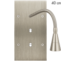 Façade Confidence Laiton  Acier double verticale 2 basculeurs + Liseuse 40 (253-412) - Modelec - 253412