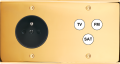 Façade Confidence Laiton  Or Miroir double horizontale PC TV-FM-SAT à vis (265-421)