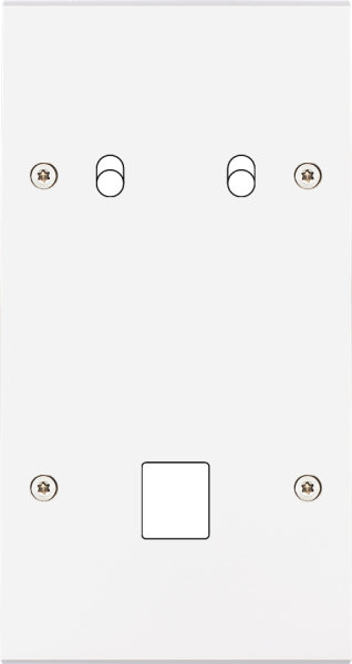 Façade  Confidence Laiton Blanc double verticale 2 basculeurs 1 MEDIA à vis (292-413) - Modelec - 292413