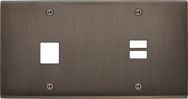 Façade confidence laiton canon de fusil double horizontale 1 média ouverture pour chargeur double usb à vis