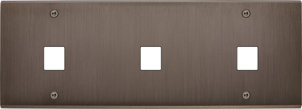 Façade Confidence Laiton  Canon de Fusil triple horizontale 1 MEDIA 1 MEDIA 1 MEDIA à vis (320-414) - Modelec - 320414