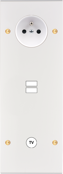 Façade confidence laiton blanc email triple verticale prise de courant 2p+t ouverture pour chargeur double usb 1 tv vis