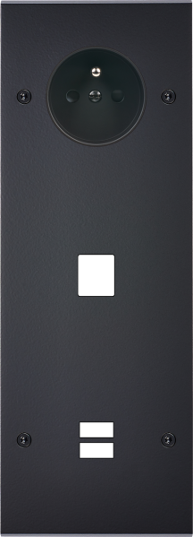 Façade confidence laiton noir mat triple verticale prise de courant 2p+t 1 média ouverture pour chargeur double usb vis - Modelec - 384408