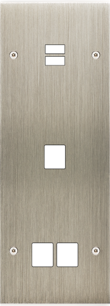 Façade confidence laiton acier brossé triple verticale ouverture pour chargeur double usb 1 média 2 média vis - Modelec - 390412