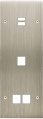 Façade confidence laiton acier brossé triple verticale ouverture pour chargeur double usb 1 média 2 média vis - Modelec - 390412