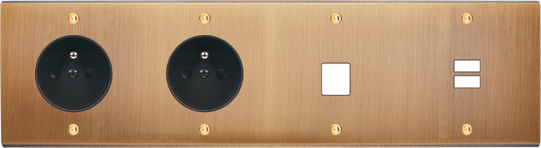 Façade confidence laiton vieux bronze quadruple horizontale prise de courant 2p+t prise de courant 2p+t 1 média ouverture pour chargeur double usb vis