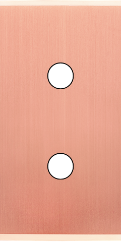 Façade étroite confidence laiton cuivre satiné 2 boutons push - Modelec - 115423M