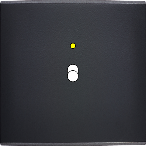Façade confidence laiton noir mat simple 1 basculeur+led magnétique