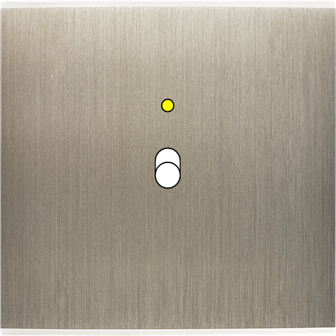 Façade confidence laiton acier brossé simple 1 basculeur+led magnétique
