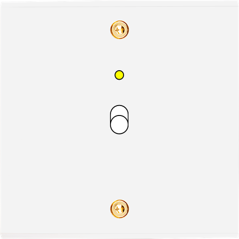 Façade confidence laiton blanc email simple 1 basculeur+led à vis - Modelec - 131424-L